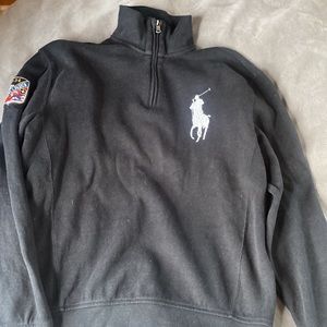 Mens black Polo by Ralph Lauren - 1/4 zip cotton pull over.  size medium